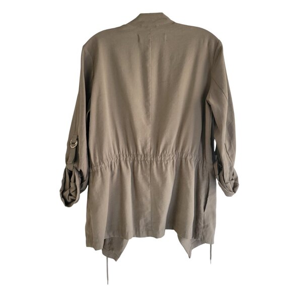 Zara Open Front Green Women's Draped Jacket Size S - Picture 5 of 9